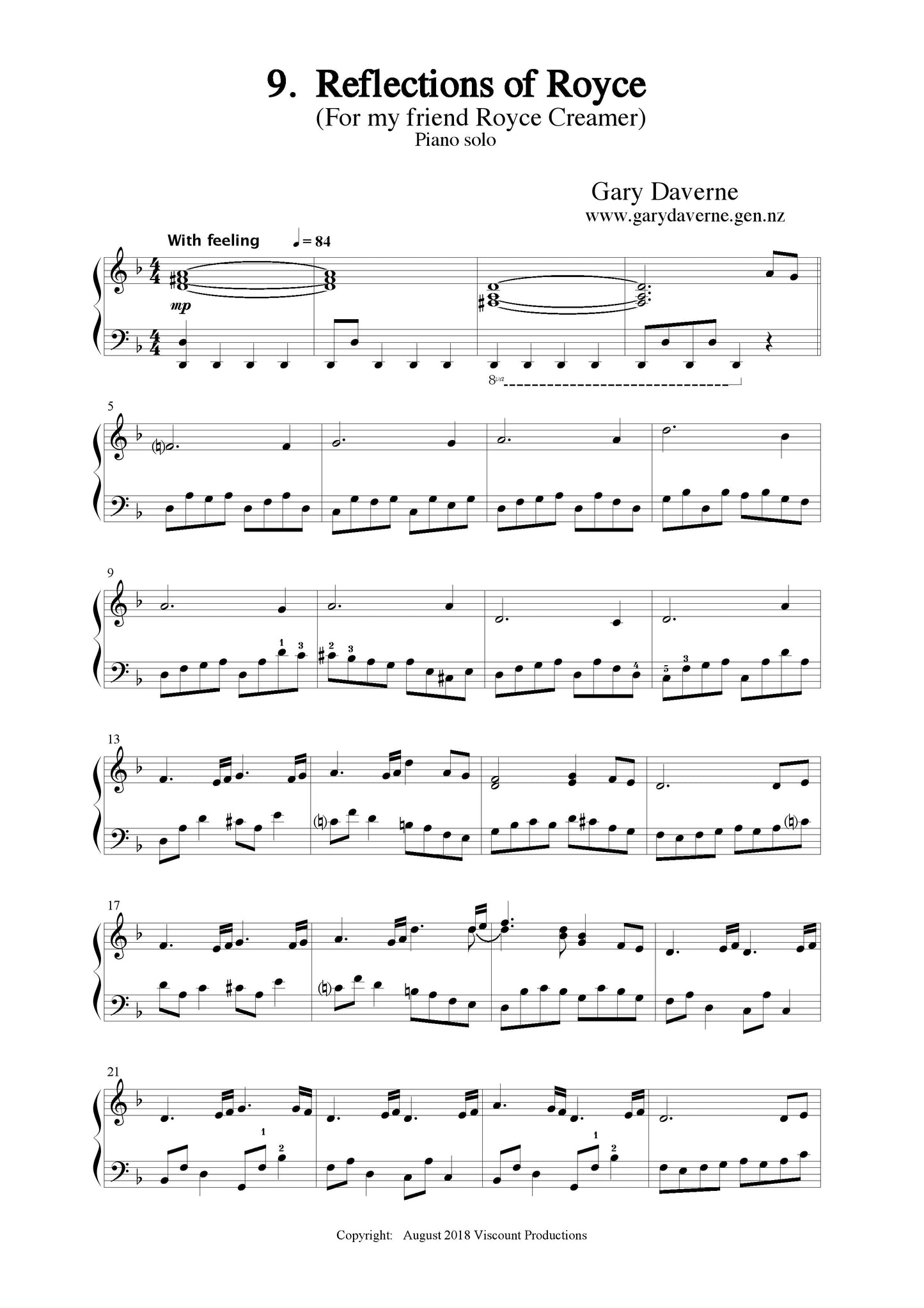 Reflections of Royce (piano solo)