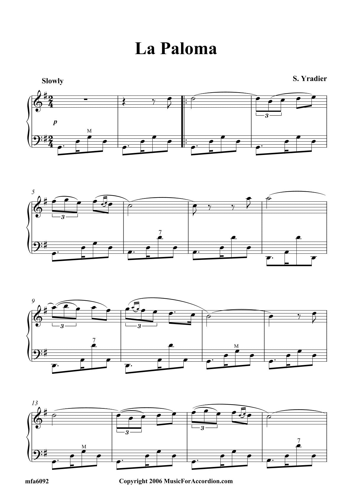 La Paloma (Solo)