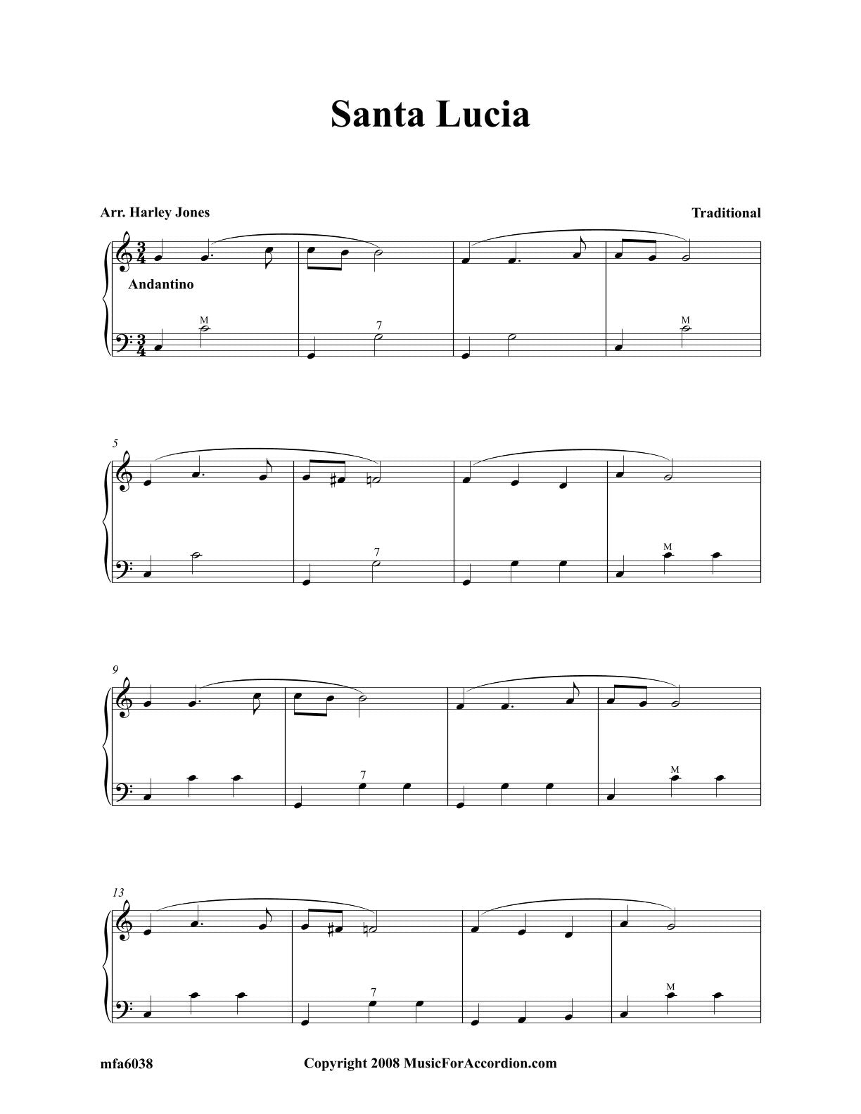 Santa Lucia (Easy Version) (Solo)