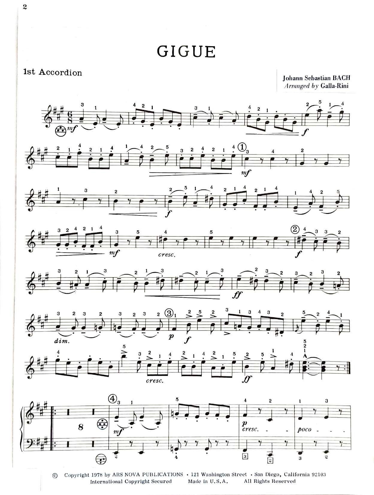 Gigue (J S Bach) (Ensemble)