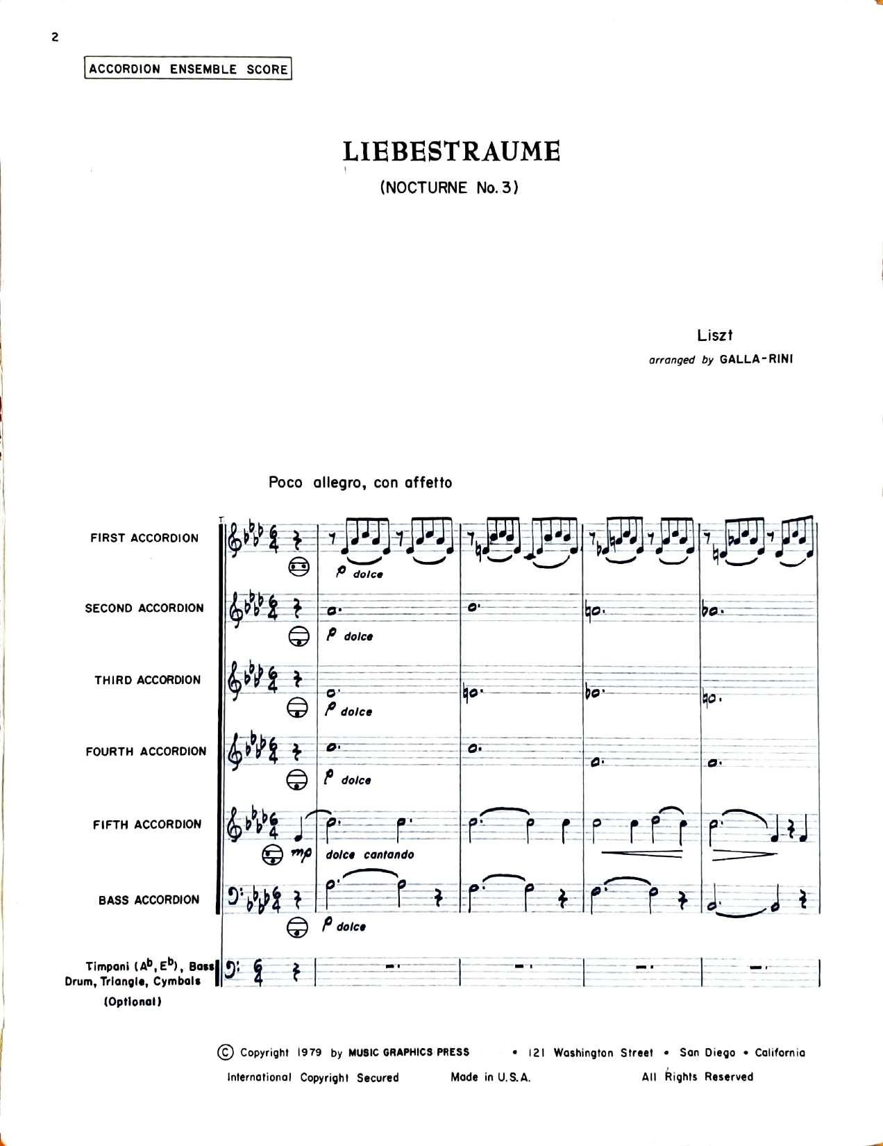 Liebestraume Nocturne No. 3, S. 541 (Ensemble)