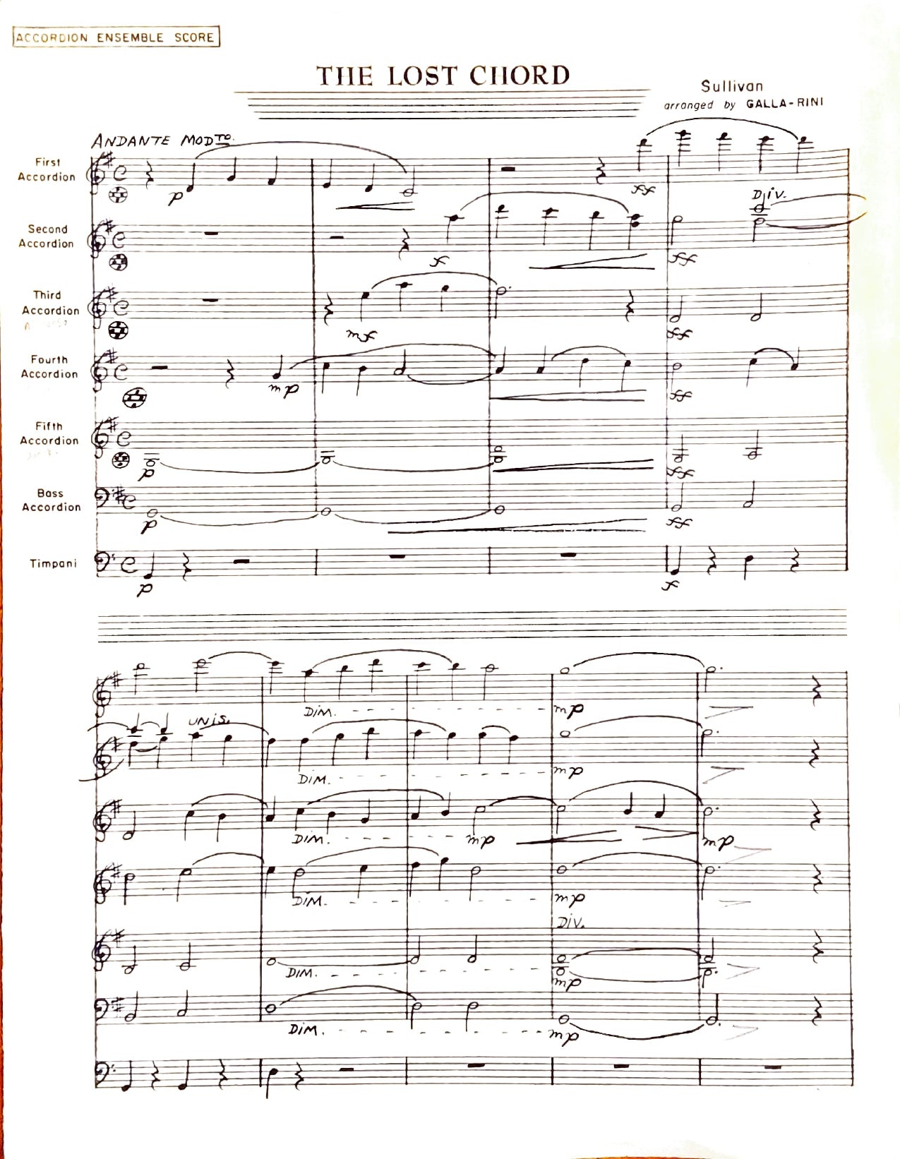 The Lost Chord (Ensemble)