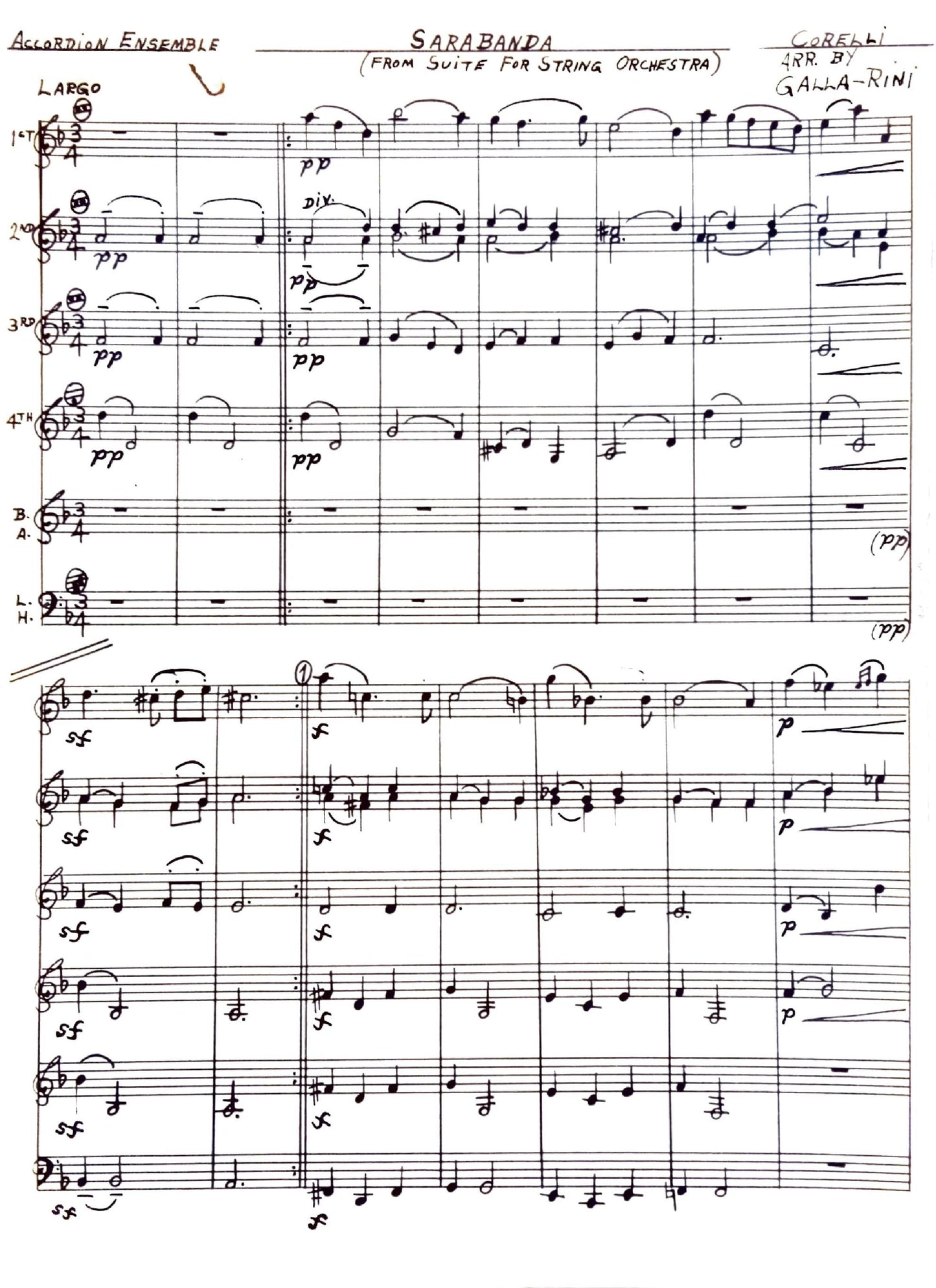 Sarabanda (from Suite for String Orchestra) (Ensemble)