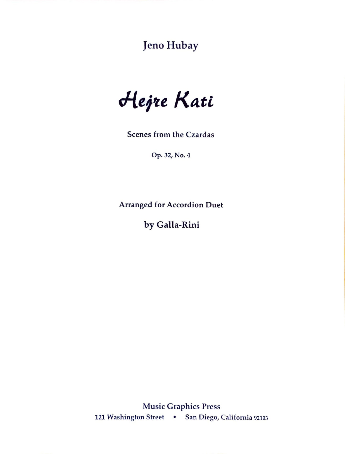 Hejre Kati (Scenes from the Czardas) (Duet)