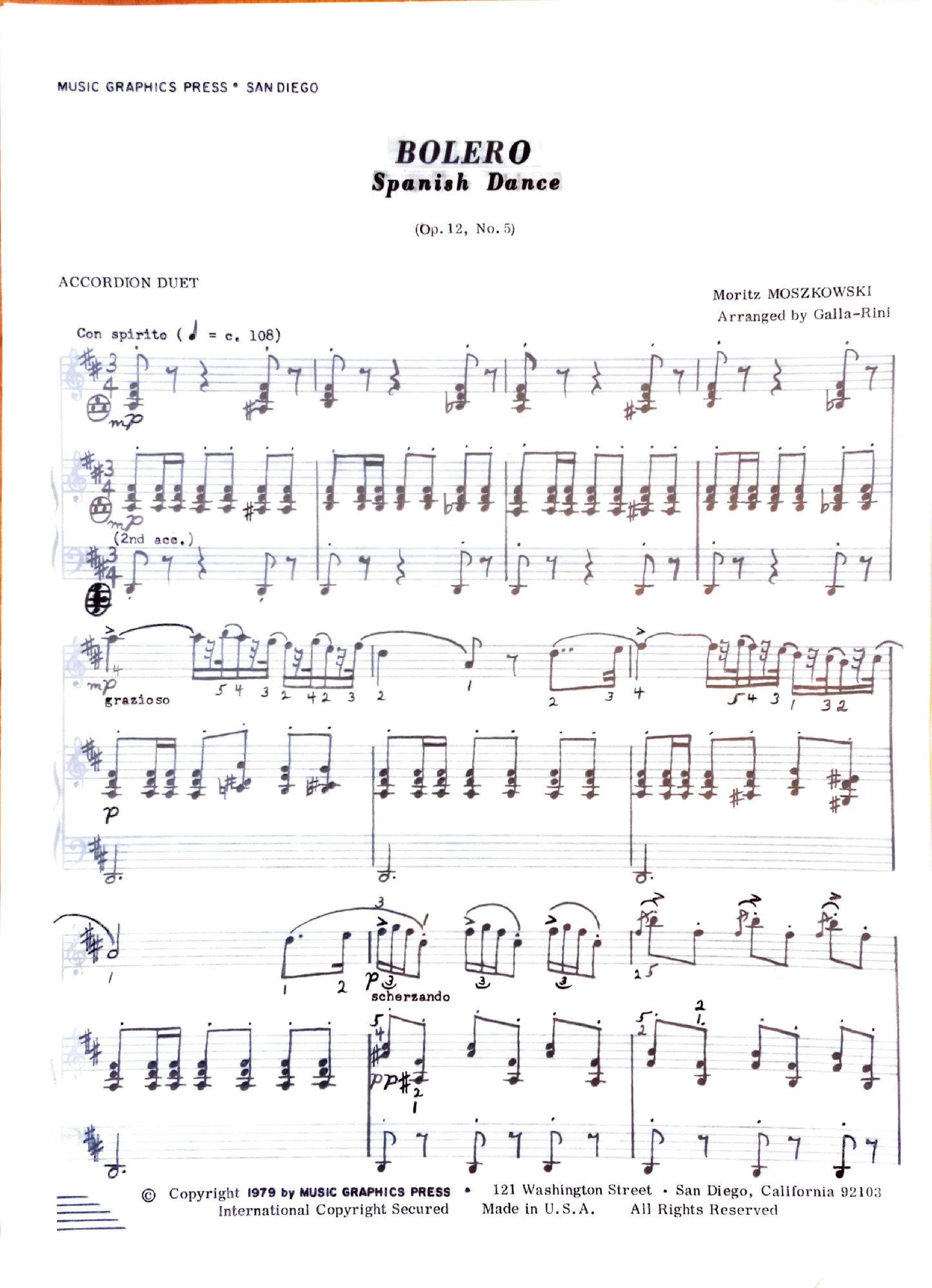 Bolero (Op. 12, No. 5) (Duet)