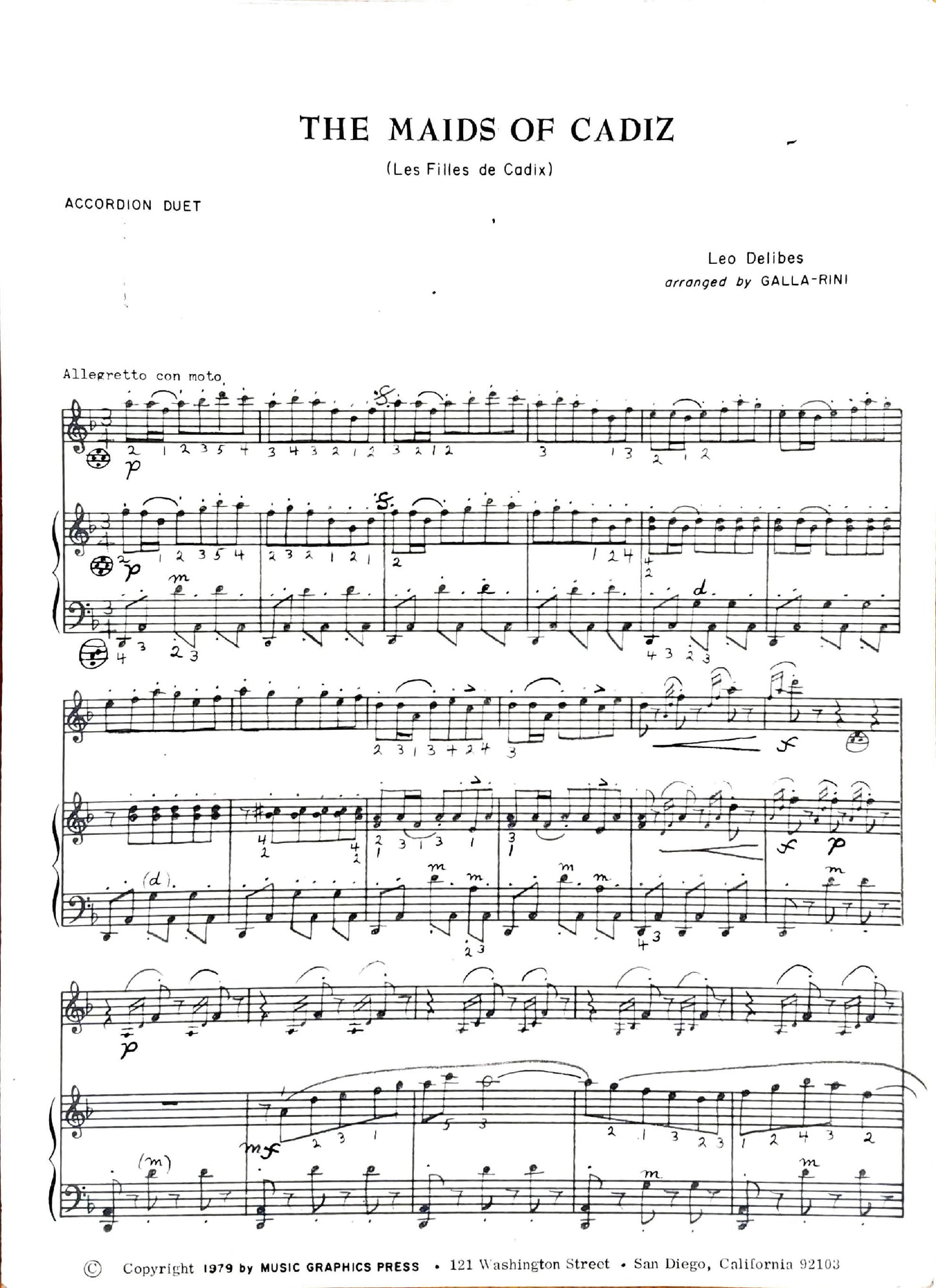 Maids of Cadiz (Les Filles de Cadix) (Duet)