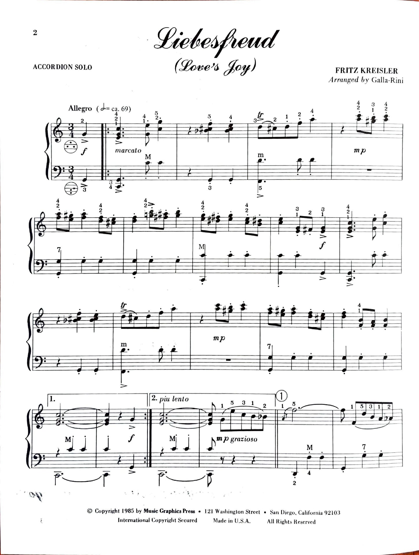 Liebesfreud (Love's Joy) (Solo)