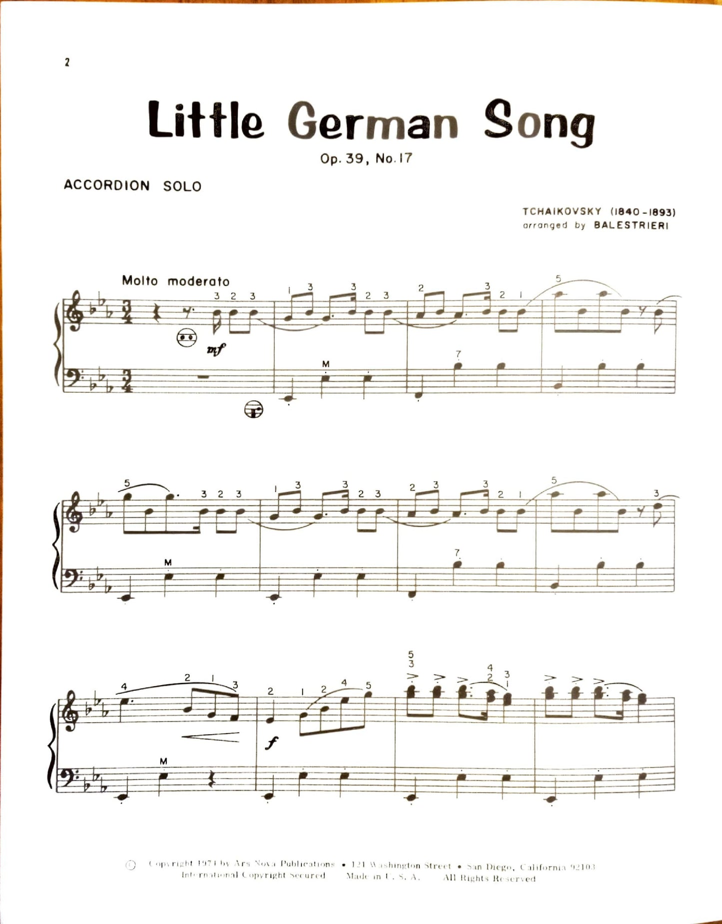 Little German Song, Op. 39, No. 17