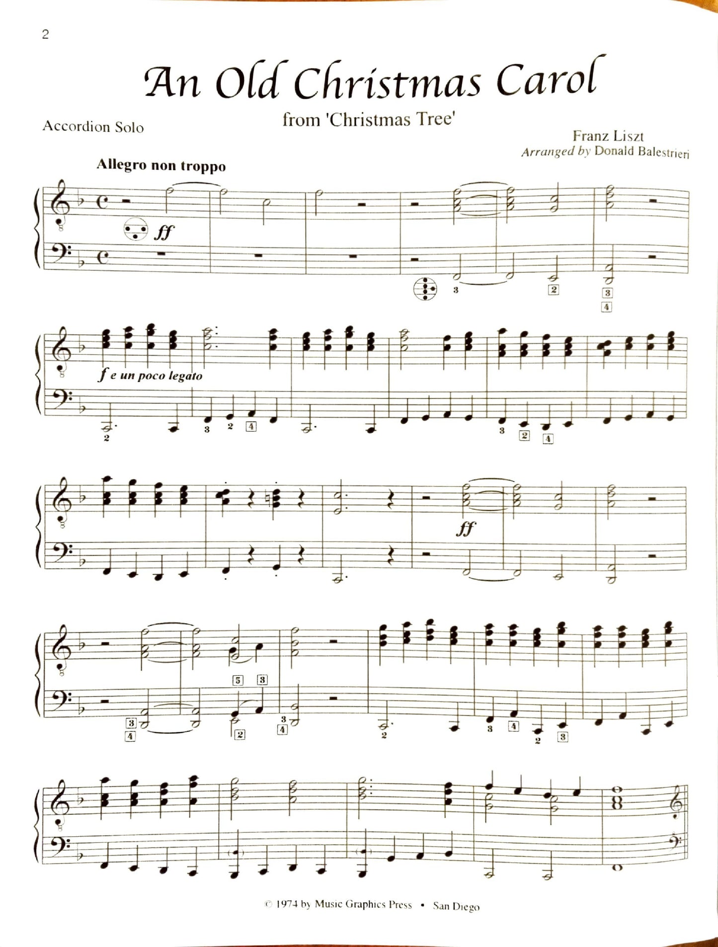 Three Pieces from Christmas Tree (Liszt) (Solo)