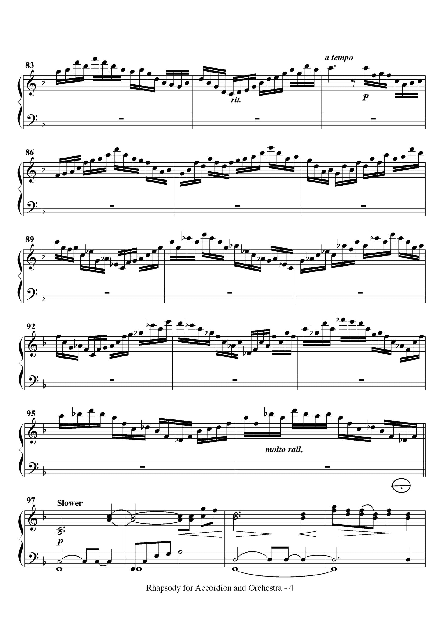 Rhapsody for Solo Accordion and Orchestra (Small orchestra arrangement)