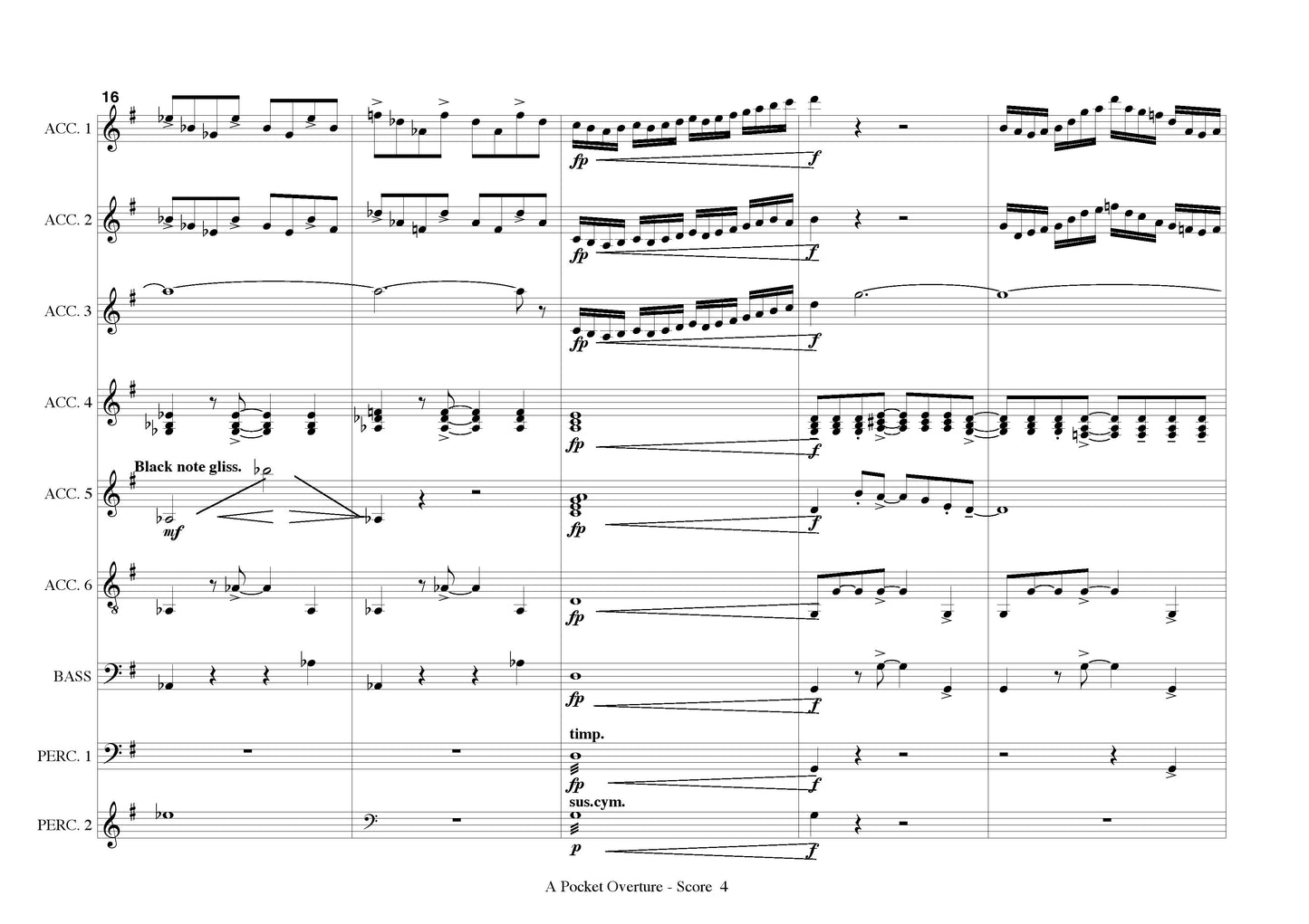 A Pocket Overture for Accordion Ensemble, Score and all Parts