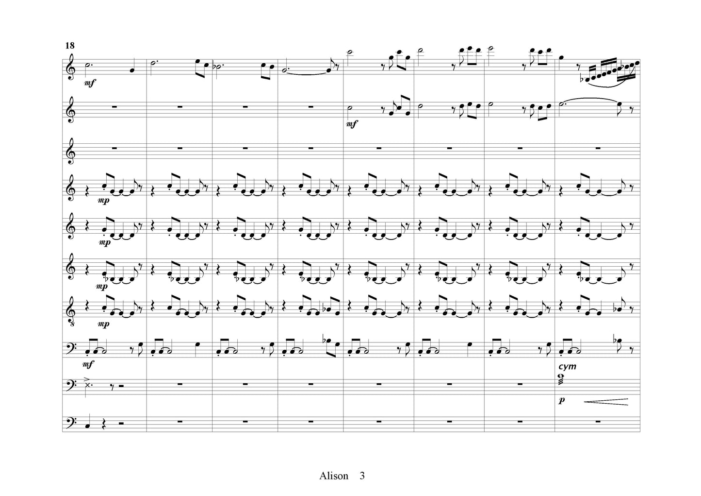 Alison for Accordion Ensemble Score, Parts