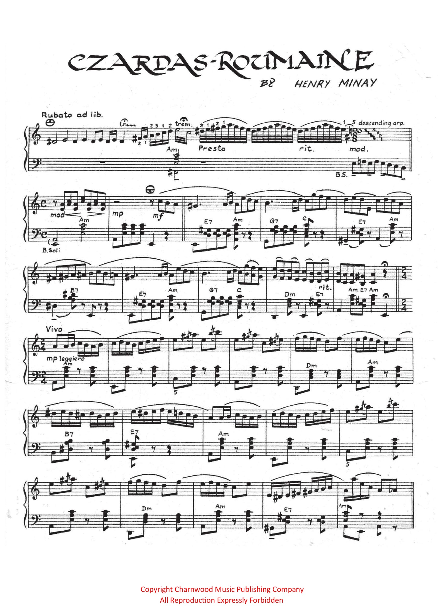 Czardas Roumaine (Solo)