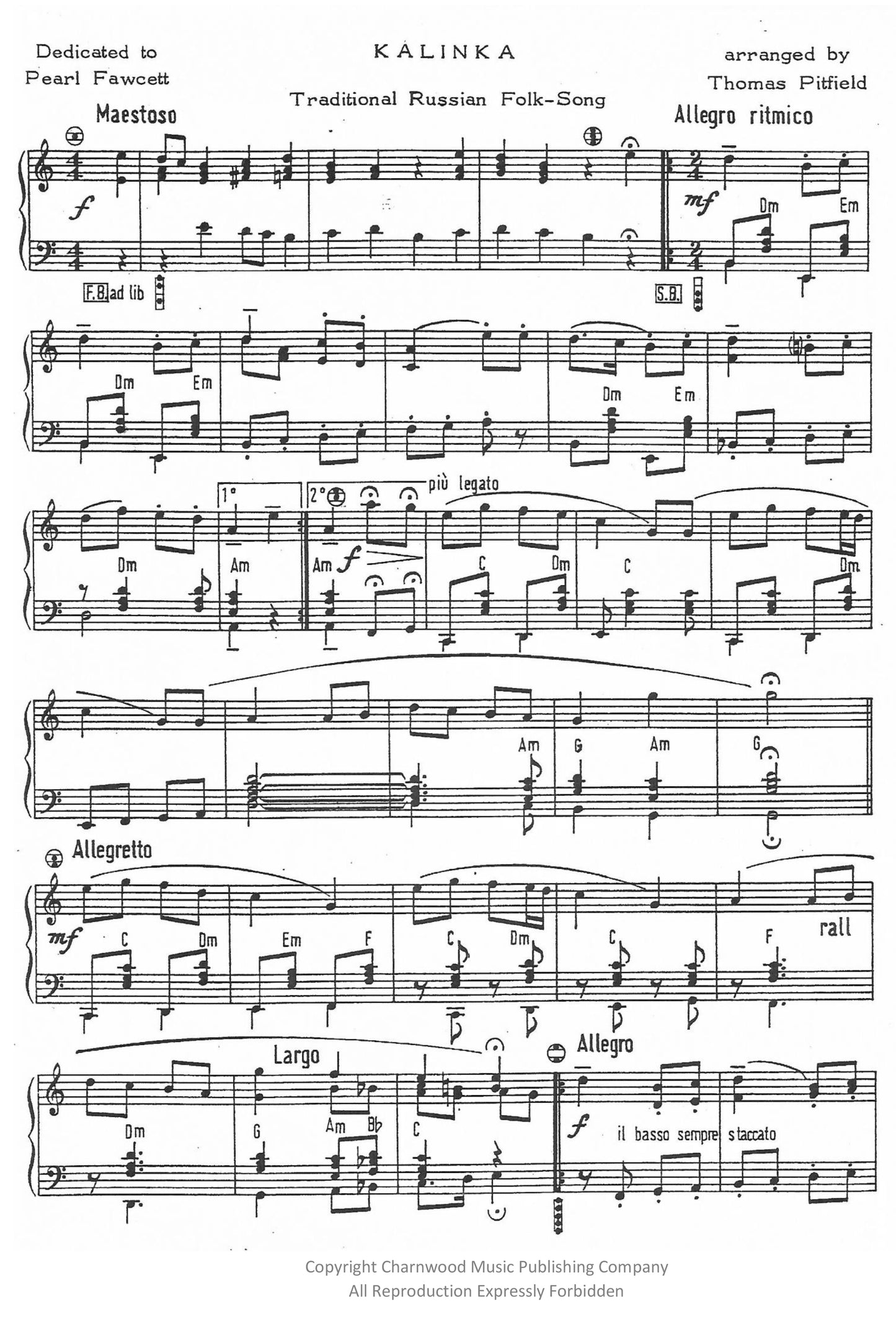 Kalinka Trad Russian Folk Song (Solo)