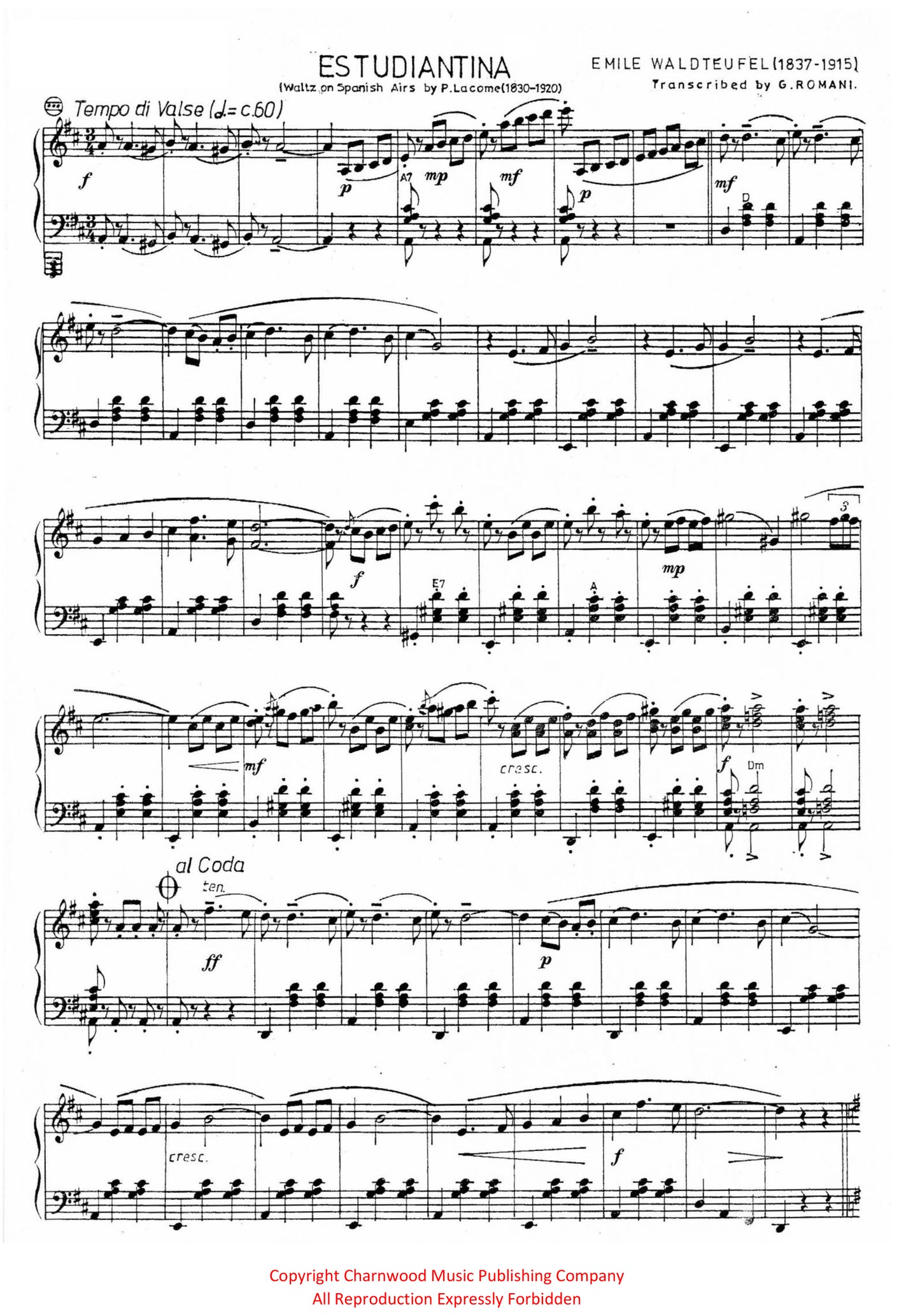 Estudiantina (Waltz on Spanish Airs by P. Lacome) (Solo)