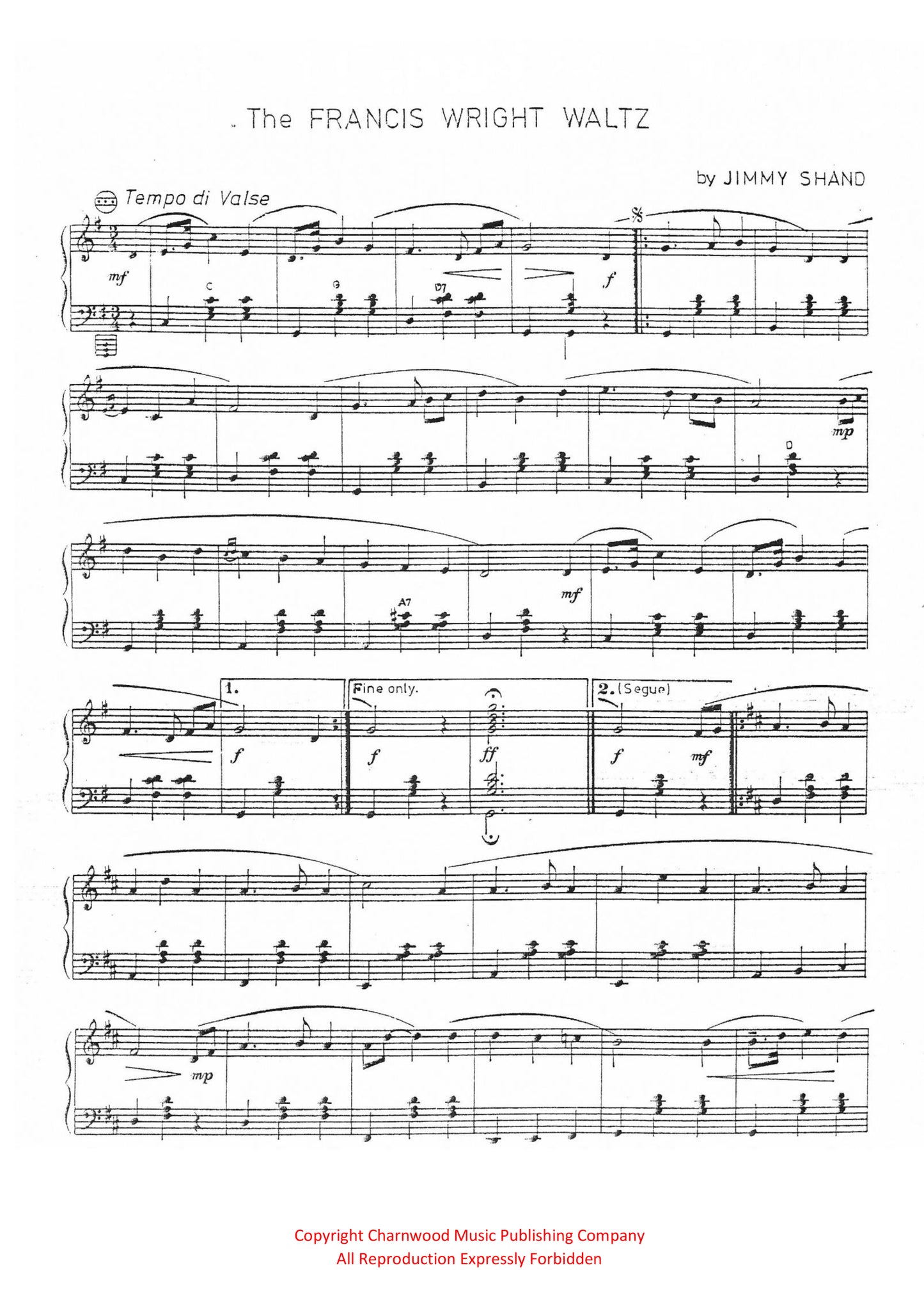 Francis Wright Waltz (Solo)