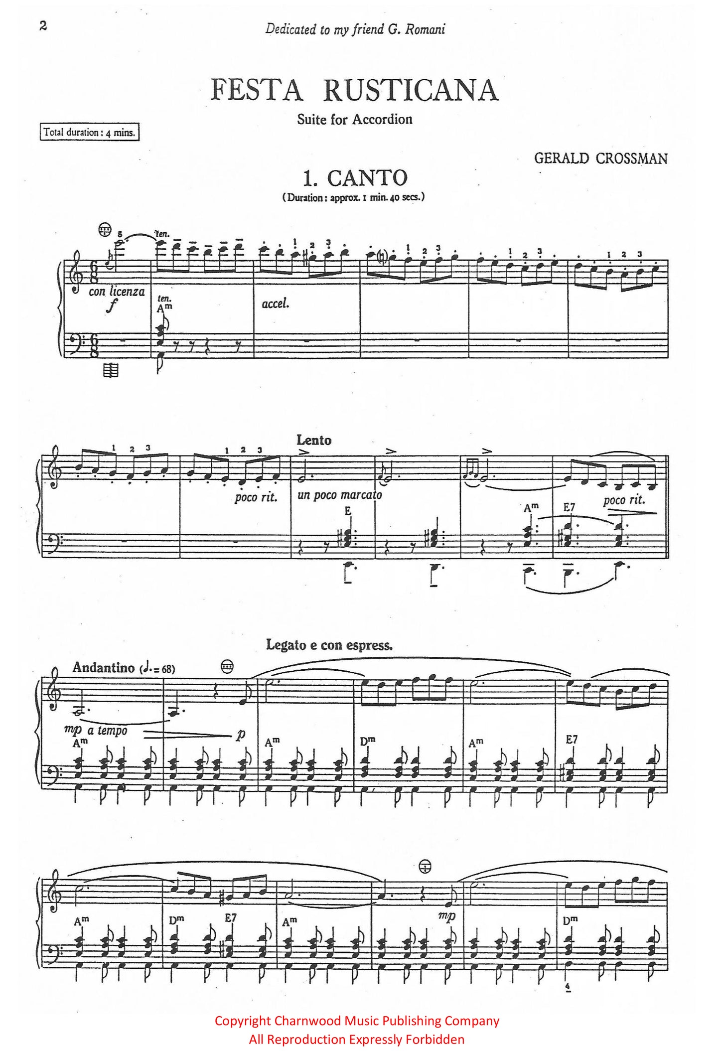 Festa Rusticana (Suite For Accordion) (Solo)