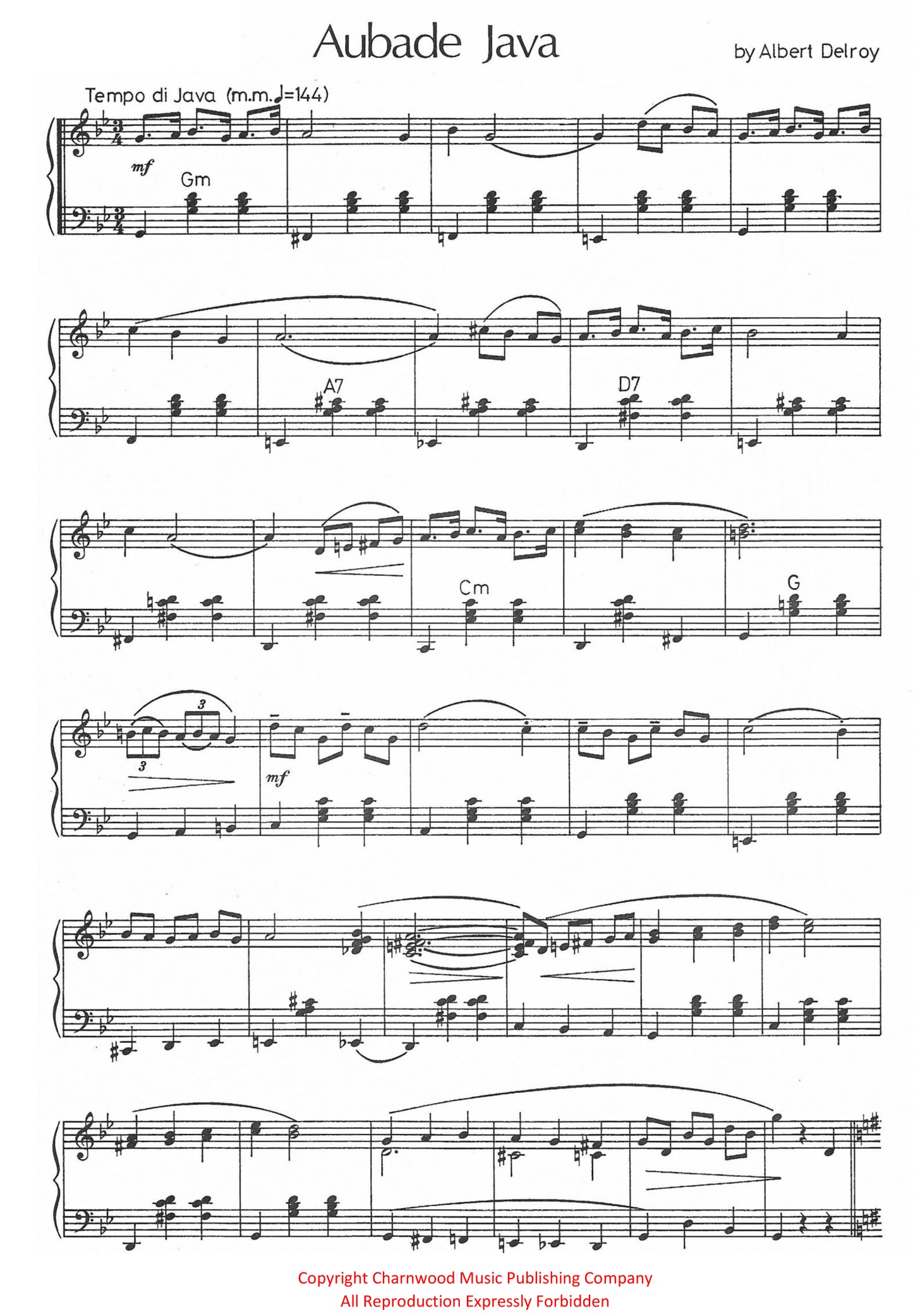Aubade Java (Solo)