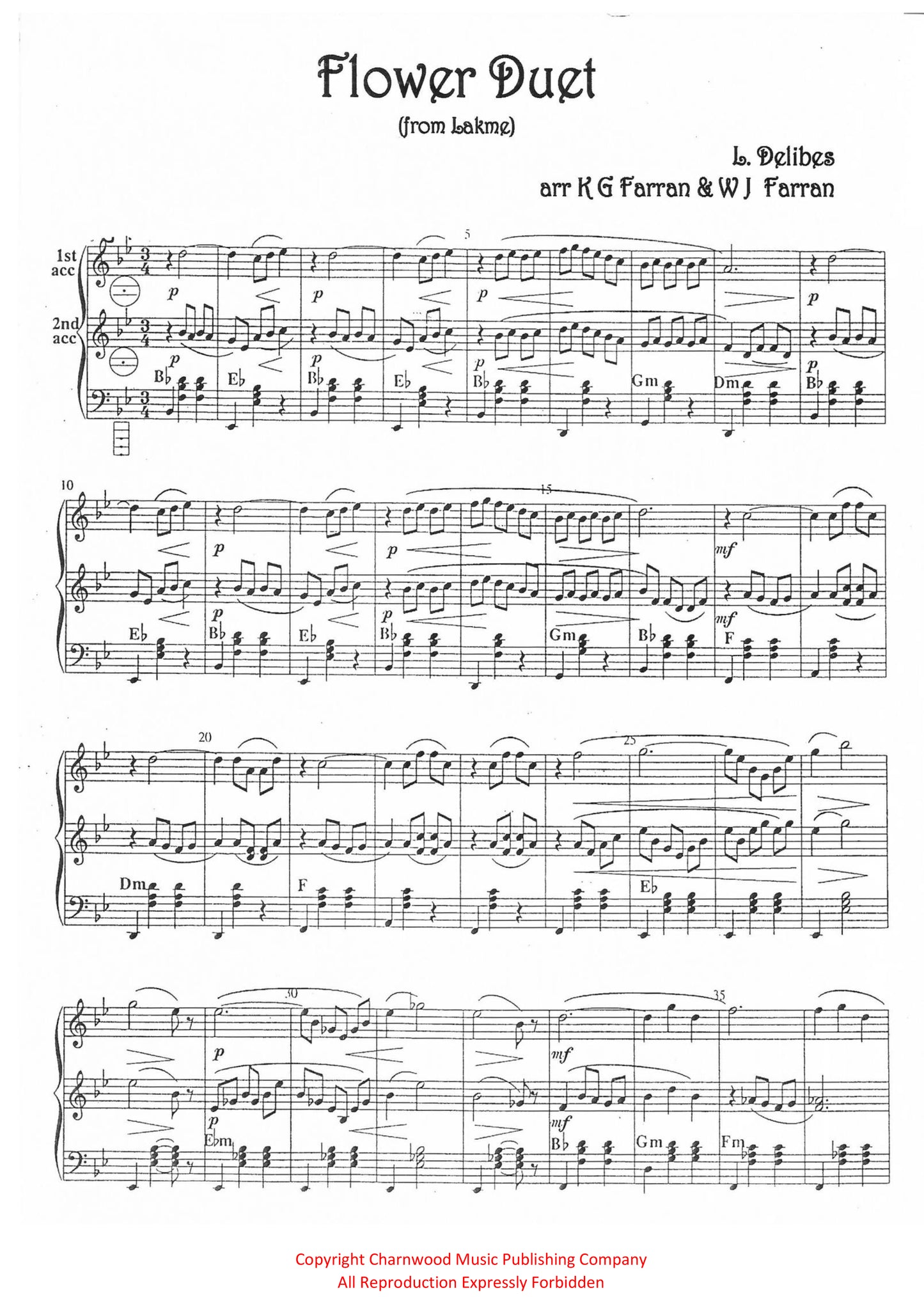 Flower Duet (from Lakme) (Duet)