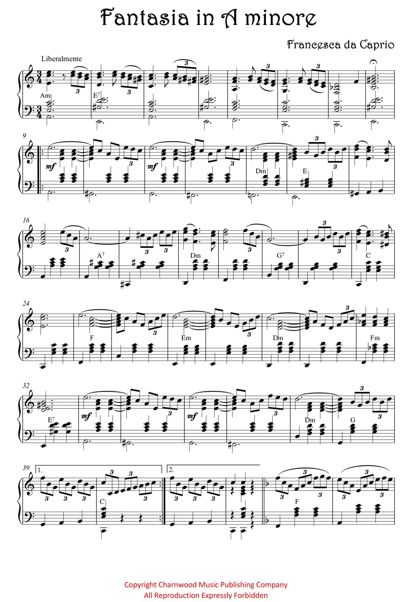 Fantasia in A Minore (Solo)