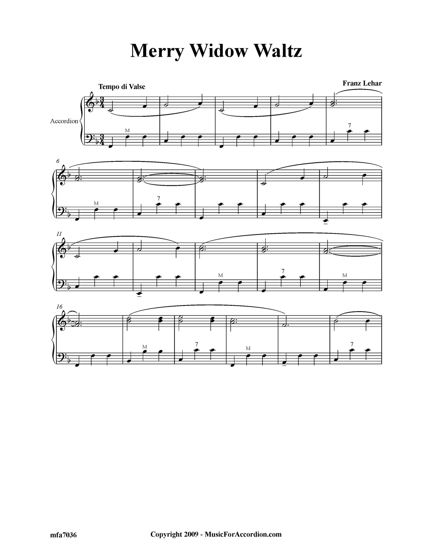 Merry Widow Waltz Easy (Solo)