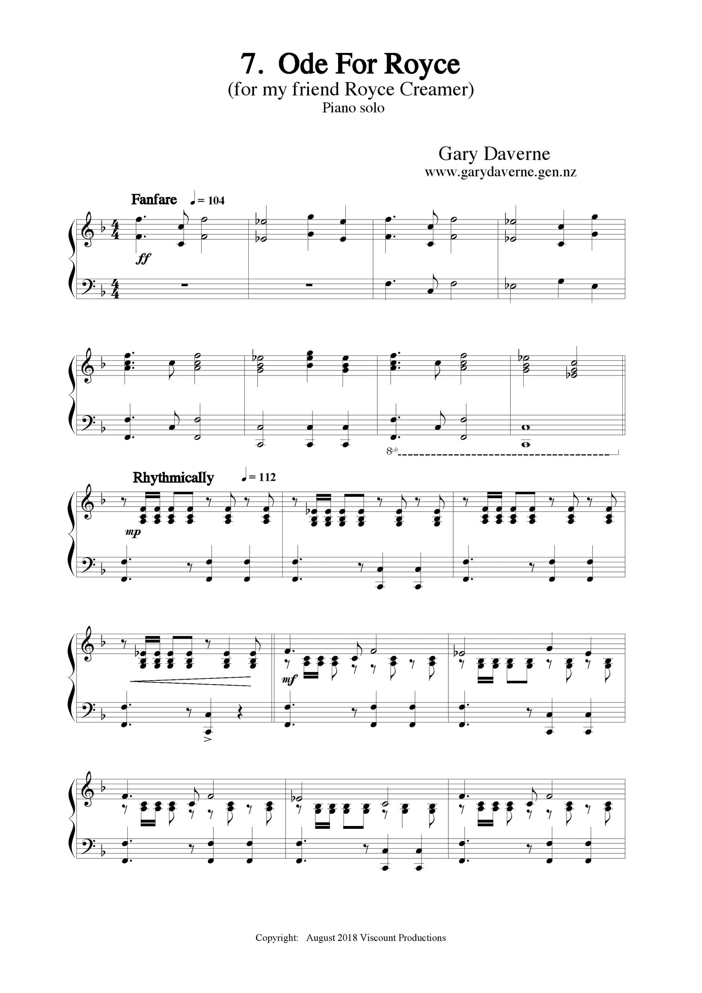 Ode for Royce (piano solo)