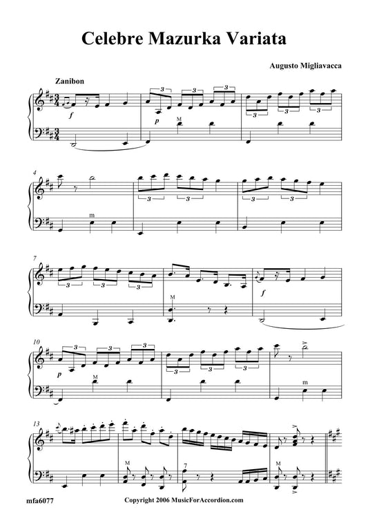 Celebre Mazurka Variato (Solo)