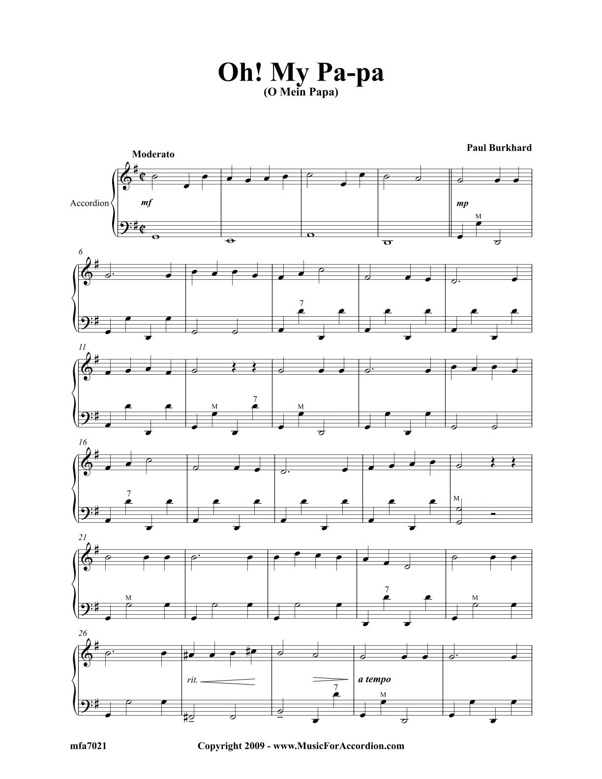Oh! My Pa-pa (O Mein Papa) (Solo)