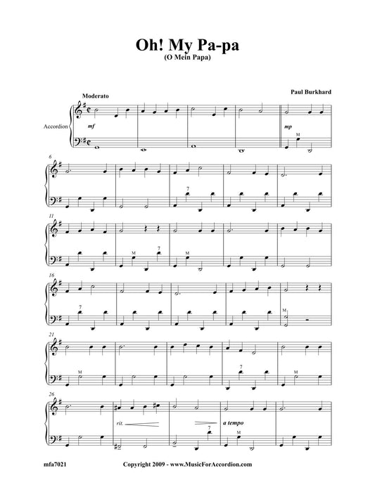 Oh! My Pa-pa (O Mein Papa) (Solo)