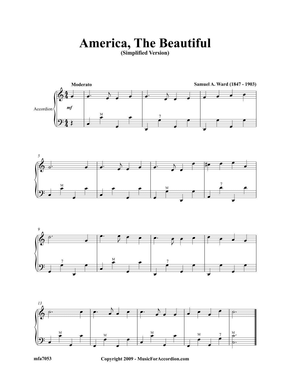 America The Beautiful (Simplified) (Solo)