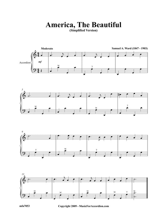 America The Beautiful (Simplified) (Solo)