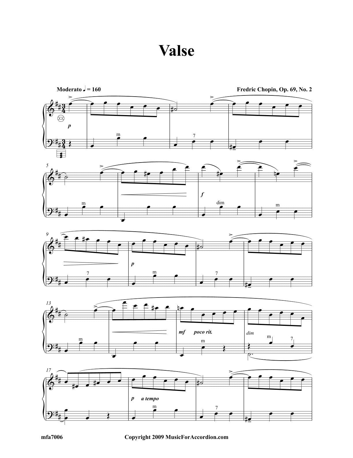 Valse Op. 69, No. 2 (Solo)
