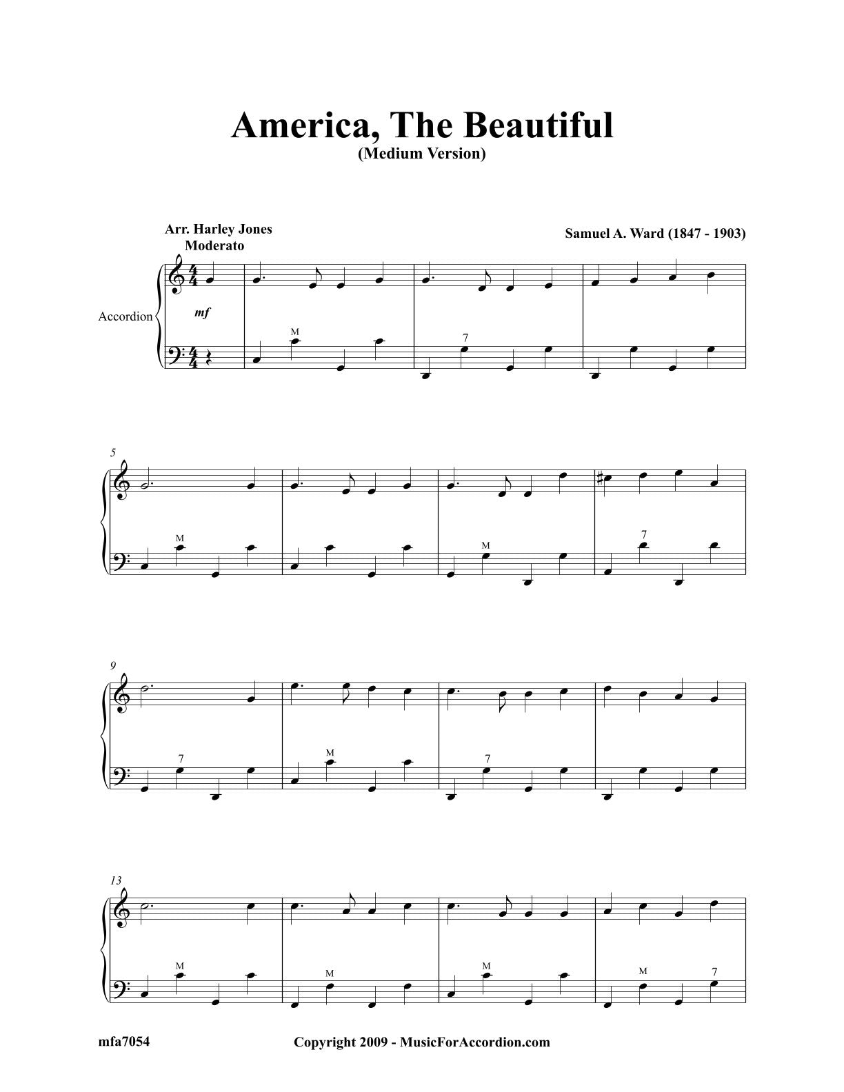 America, The Beautiful (Medium Version) (Solo)