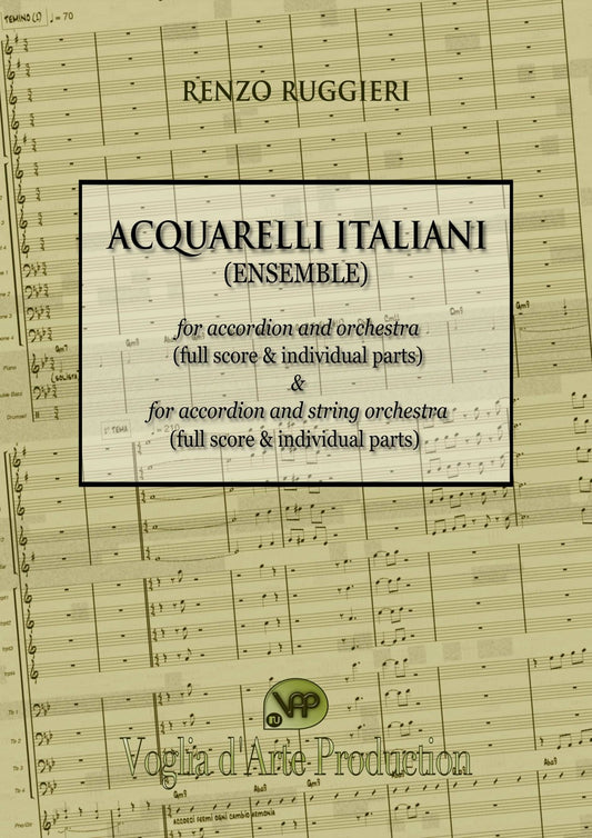 Acquarelli Italiani for Accordion and Orchestra (full score & individual parts)