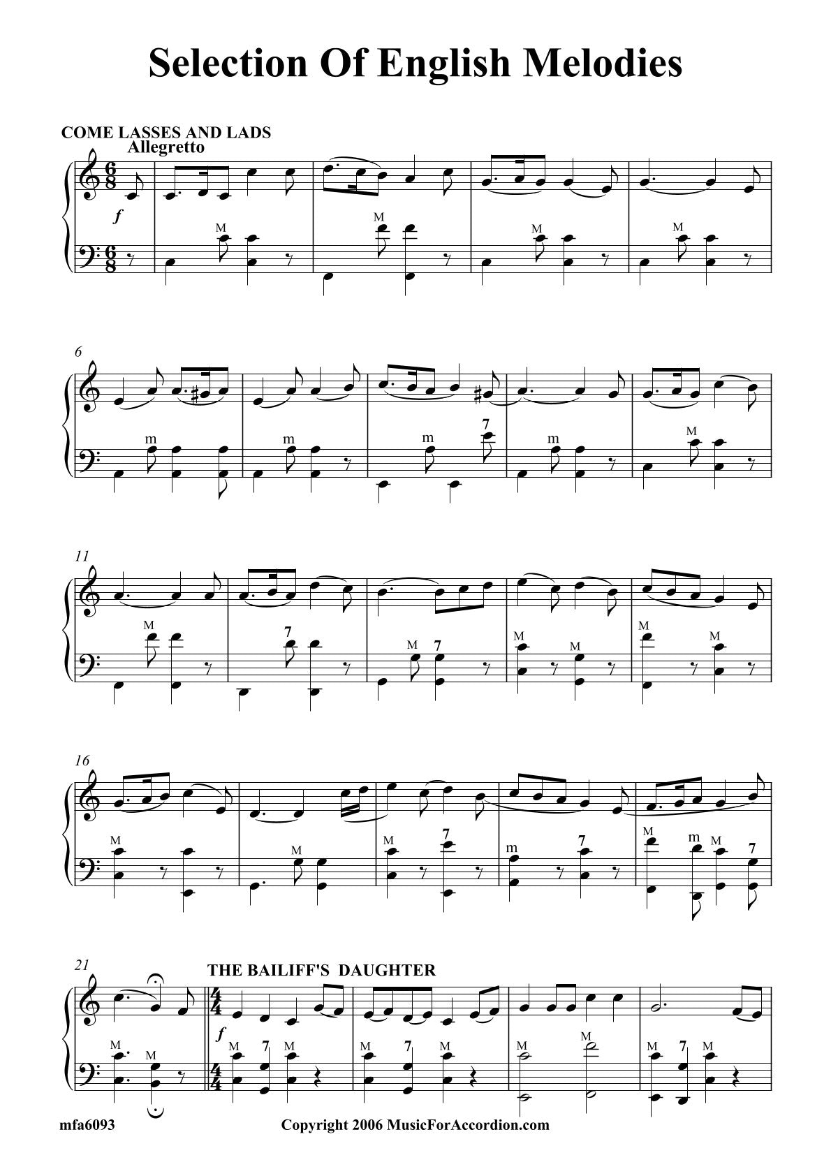 Selection Of English Melodies (Solo)