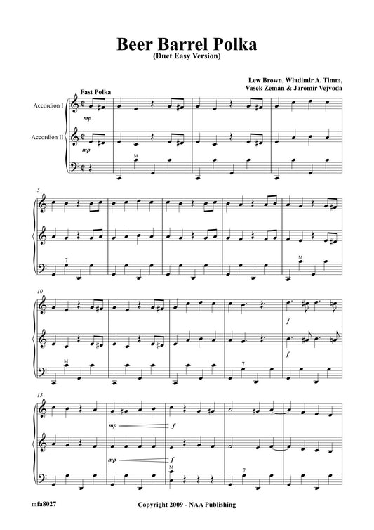 Beer Barrel Polka (Duet) Easy Version