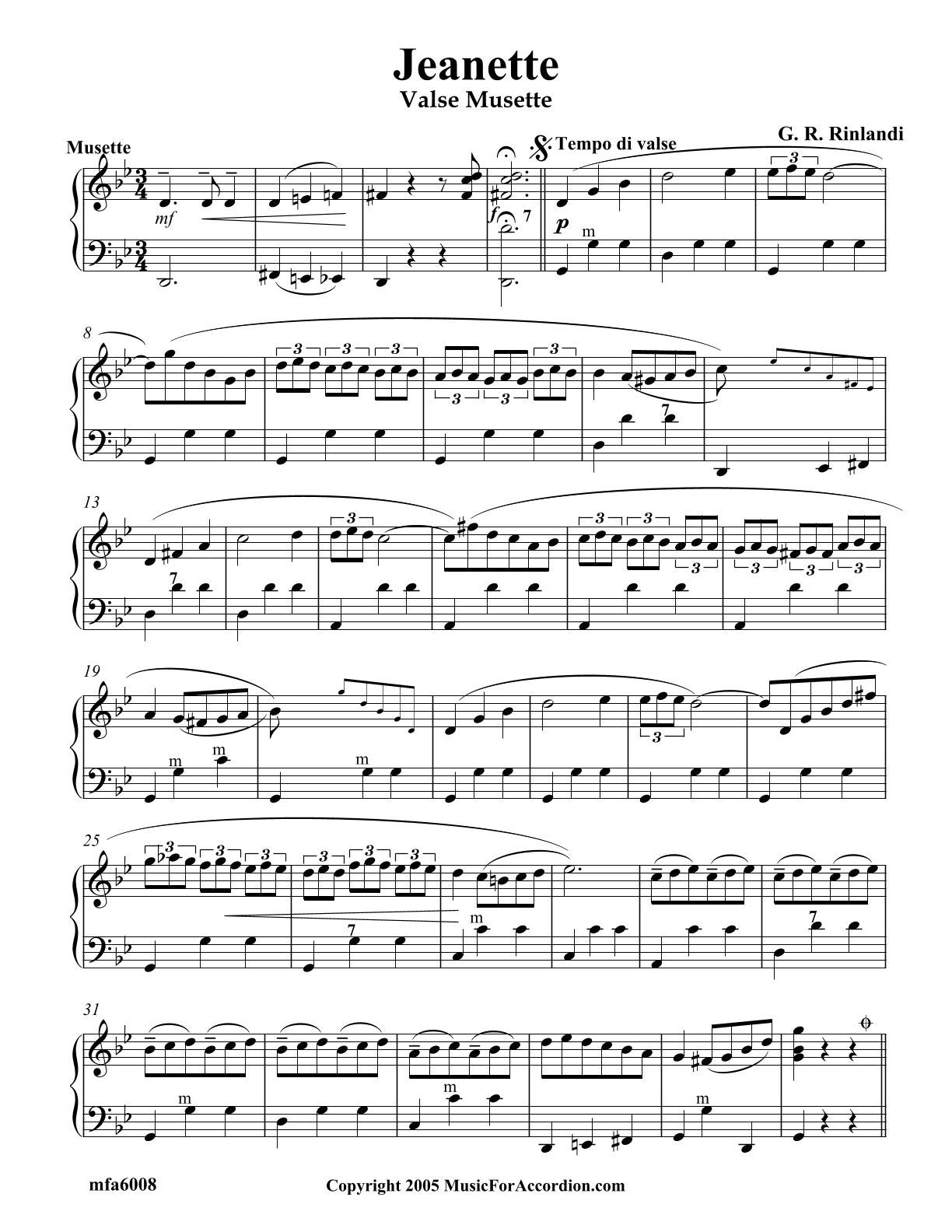 Jeanette Valse Musette (Solo)