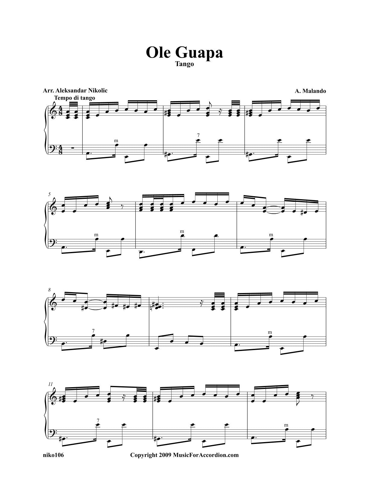 Ole Guapa Tango (Solo)