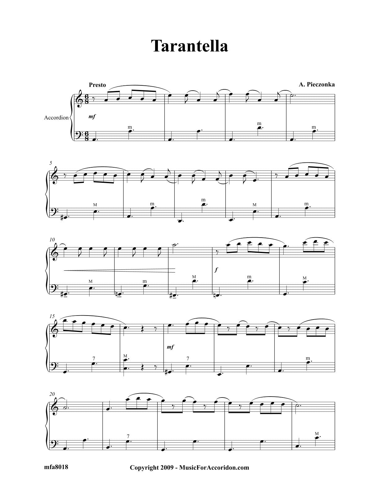 Tarantella A. Pieczonka (Solo)