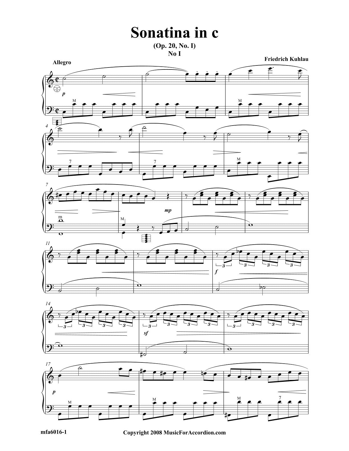 Sonatina in C, Part 1–3 (Solo)