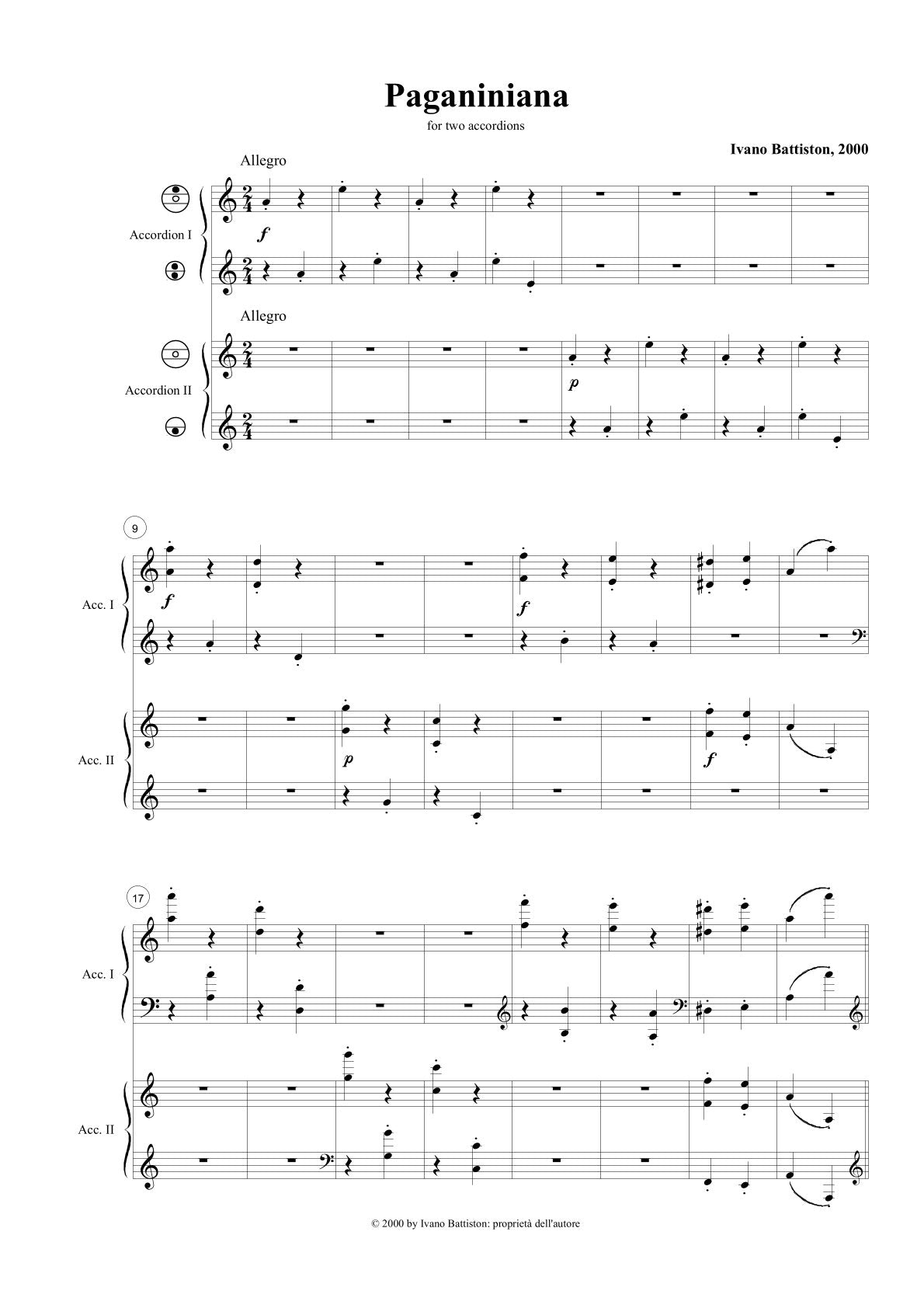 Paganiniana (Variations on Paganini Capriccio 24 Theme) (Duet)