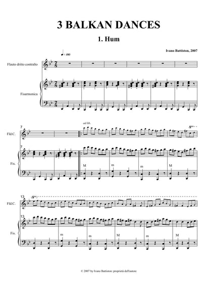 3 Balkan Dances ( for Accordion & Recorder) (Duet)