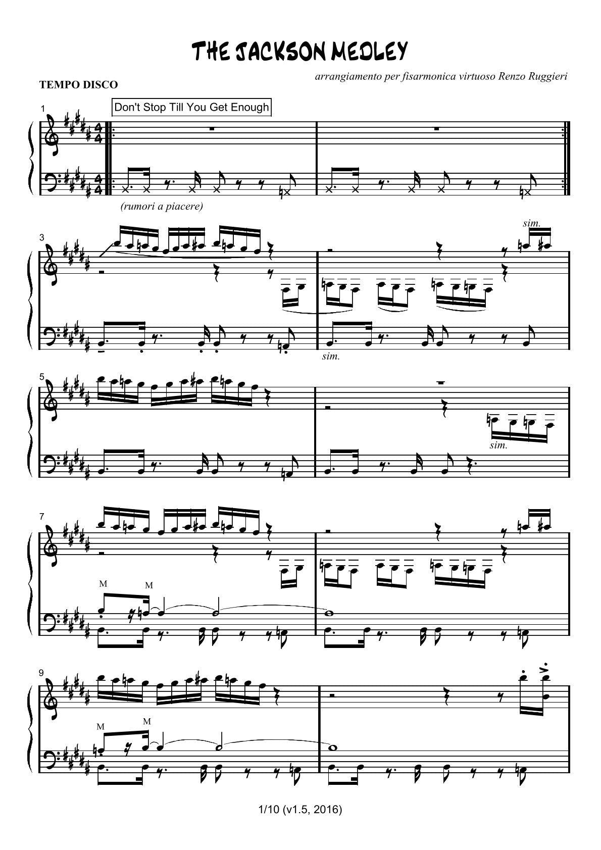 The Jackson Medley (solo)