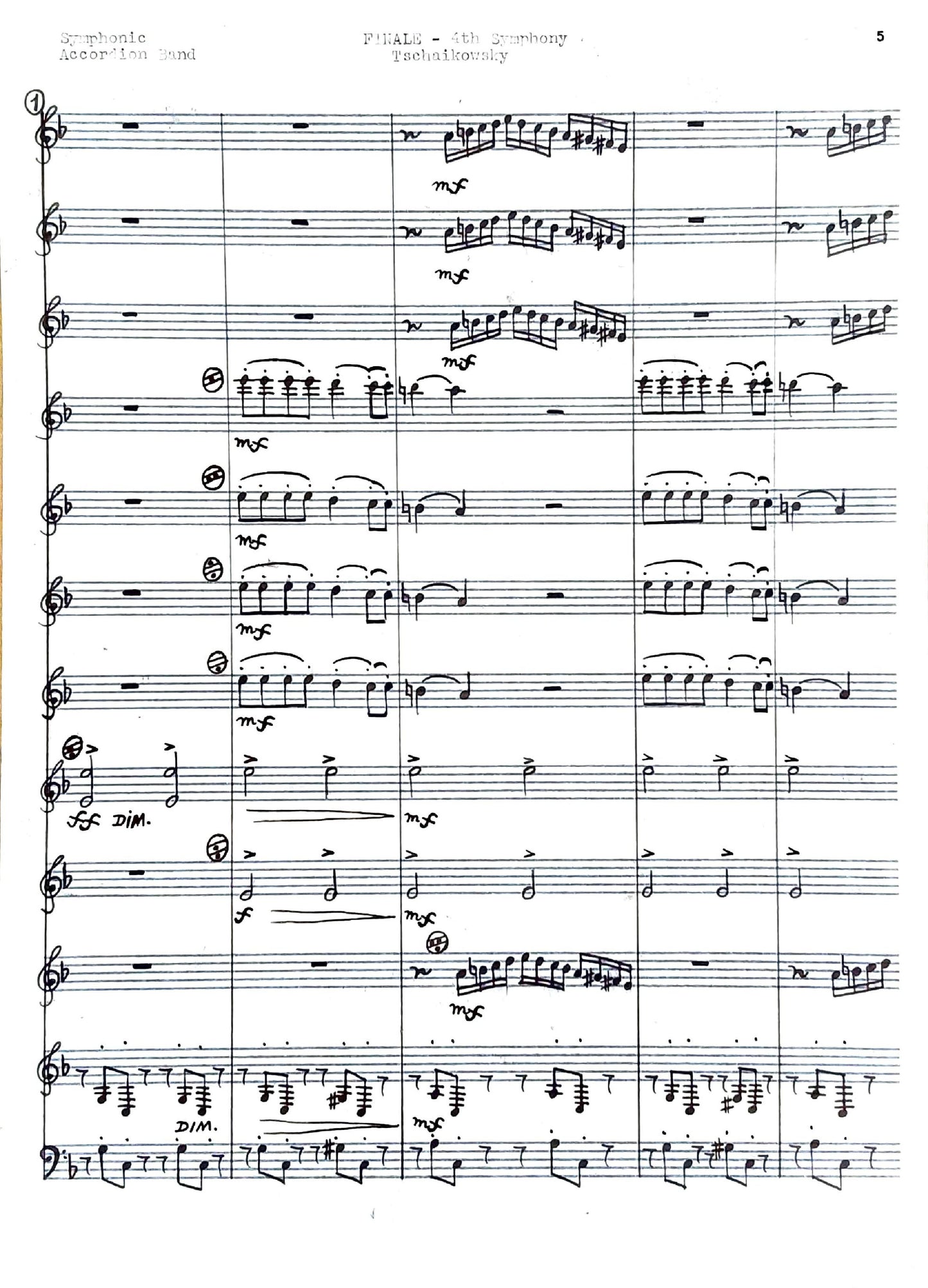 Allegro Con Fuoco, Finale from Symphony No. 4 (accordion ensemble)