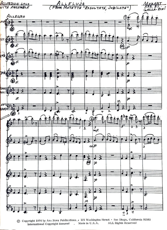 Alleluja from Exsultate, Jubilate - accordion solo with ensemble