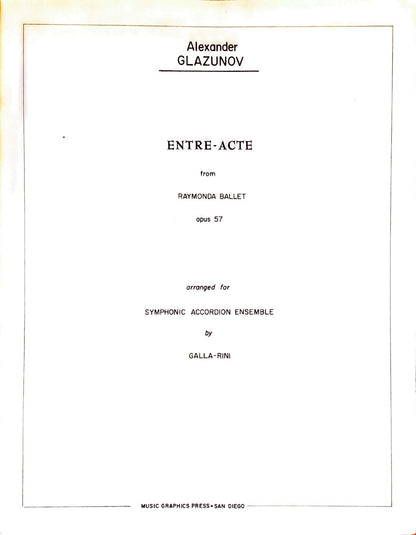 Entr'acte (Entre-Acte) from the Ballet Raymonda, Op. 57