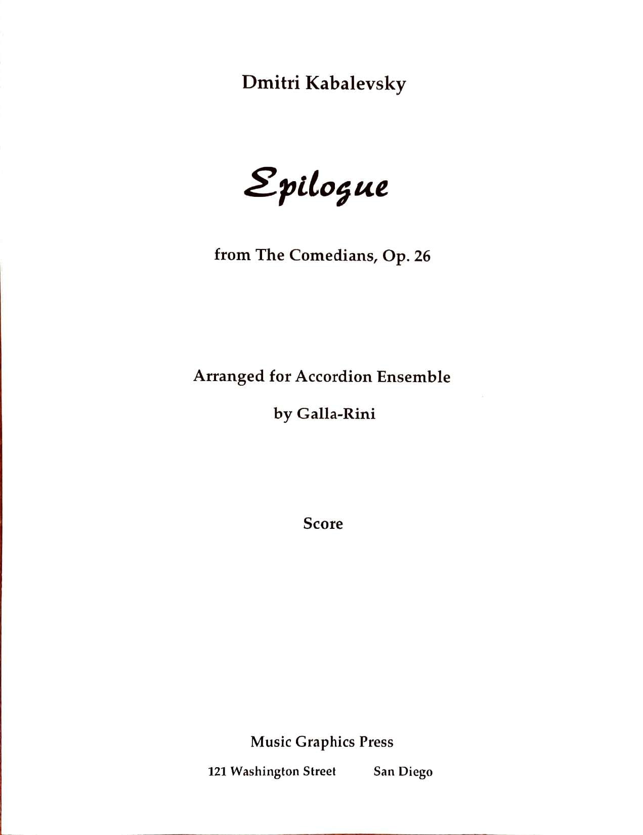 Epilogue from The Comedians Op. 26