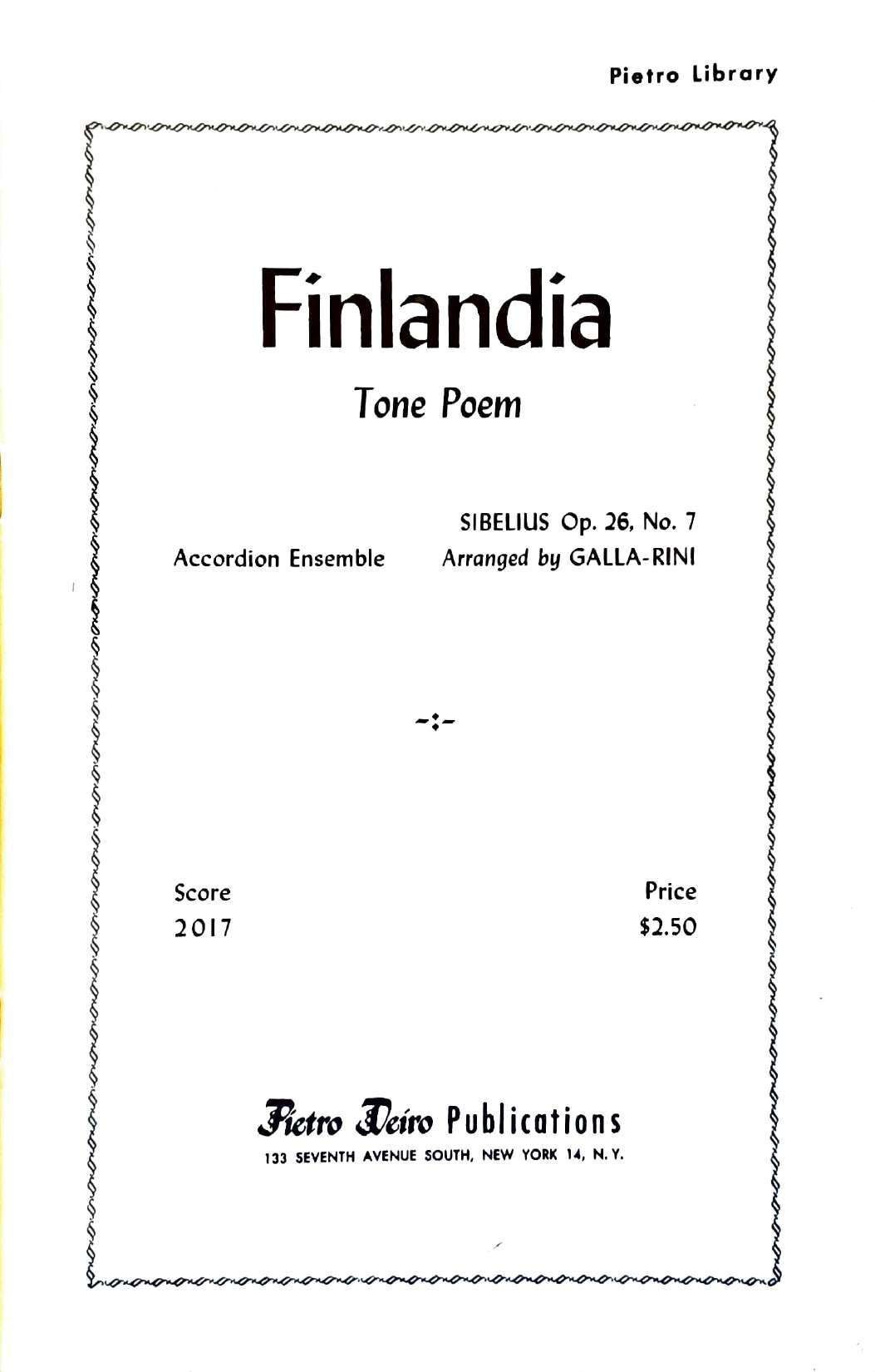 Finlandia, Tone Poem Op. 26 No. 7 (Ensemble)