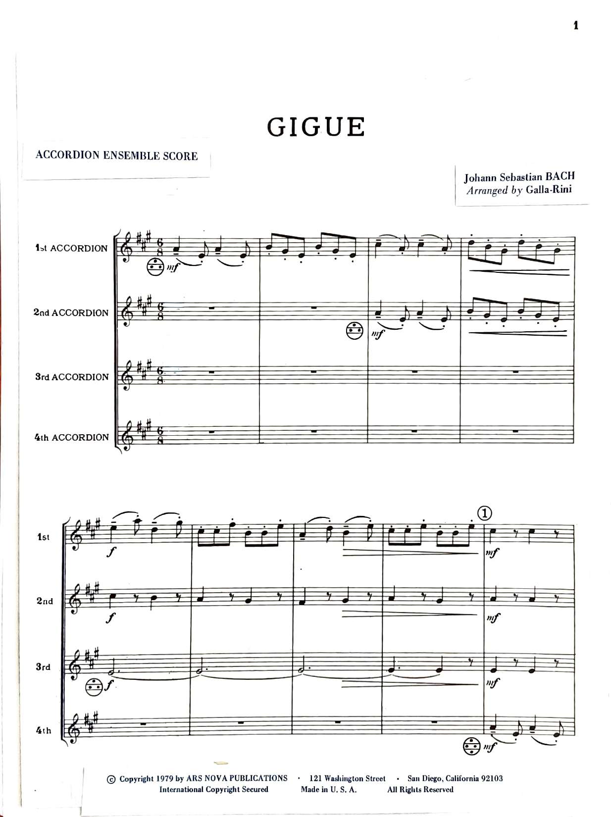 Gigue (J S Bach) (Ensemble)