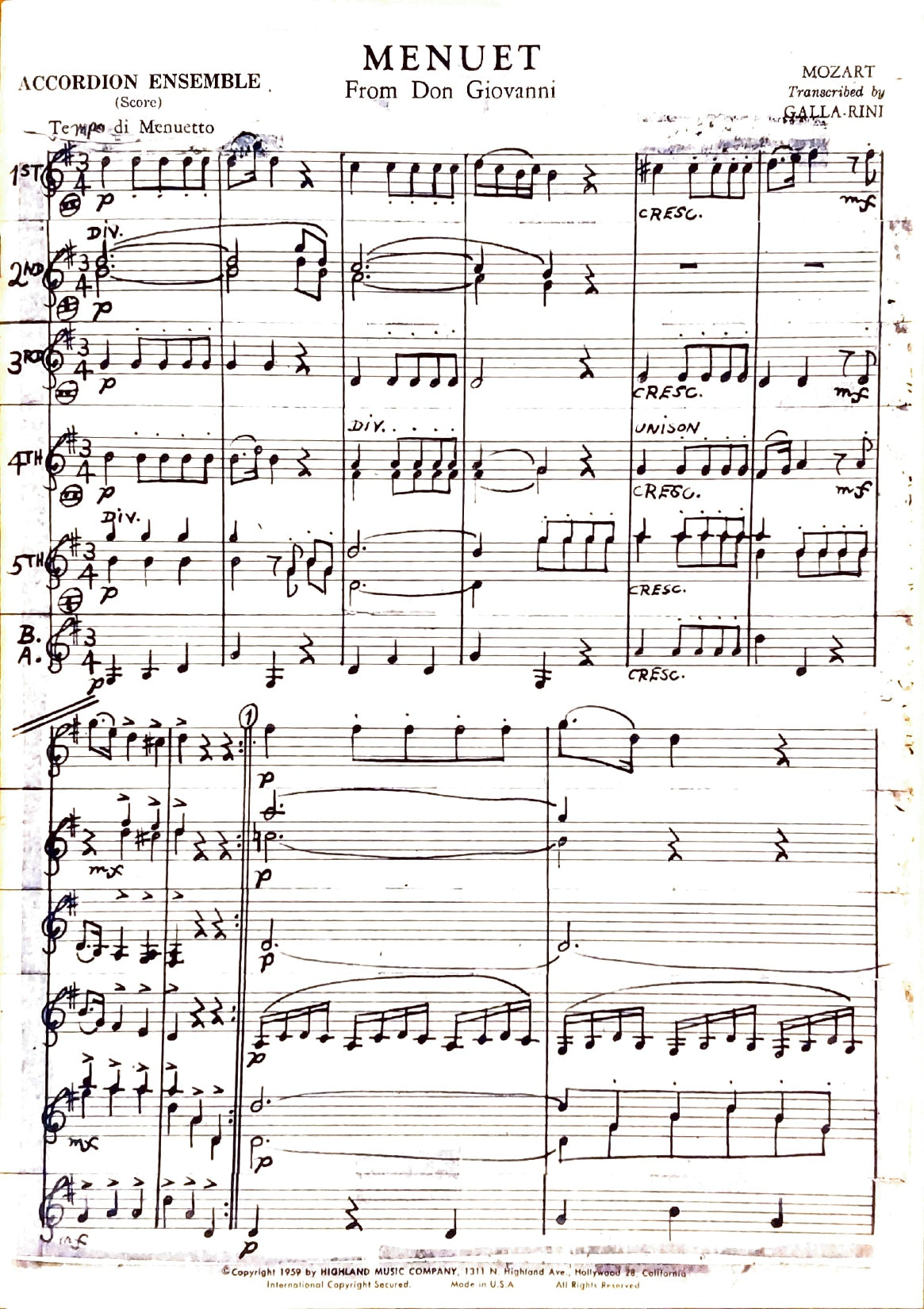 Menuet from Don Giovanni (ensemble)